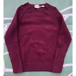 Timberland Burgundy Ribbed Knit Crewneck Sweater Men’s Large